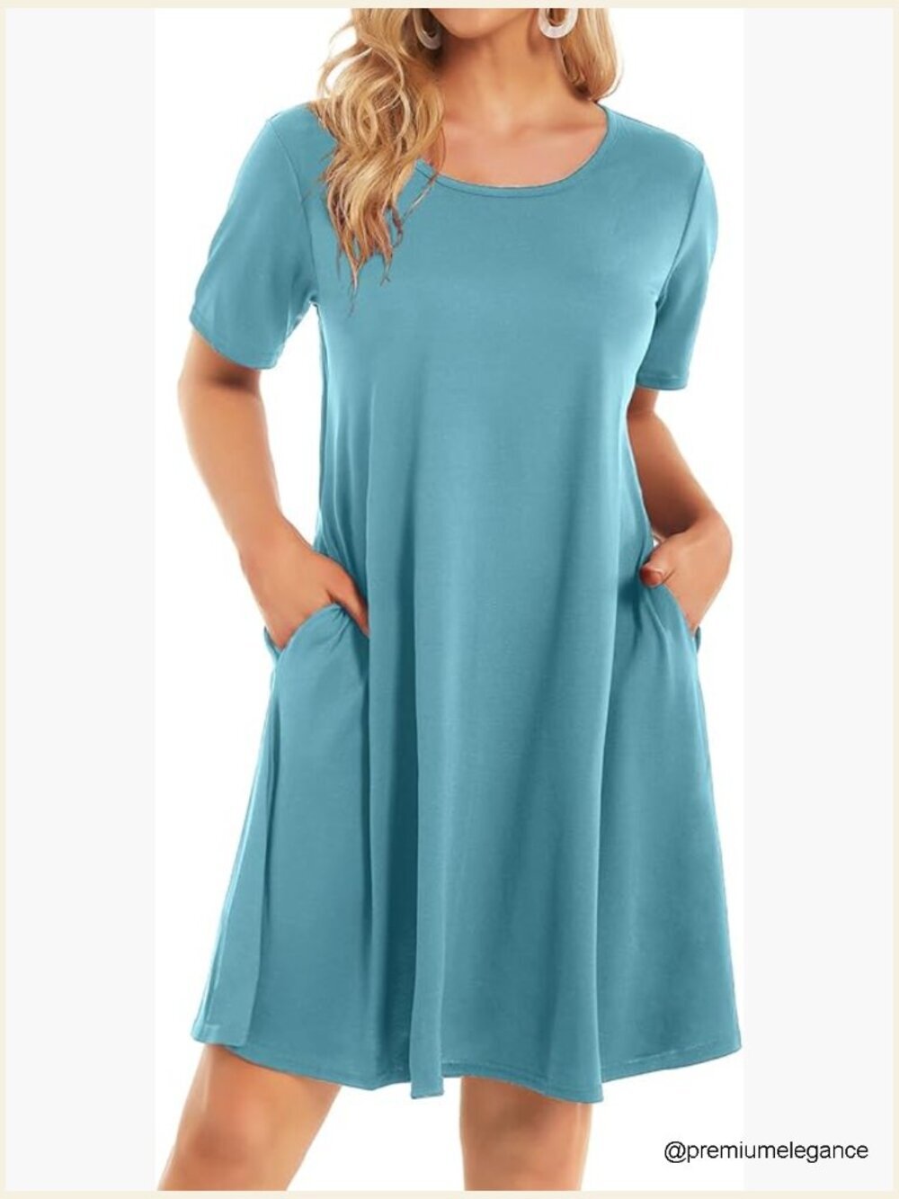 Casual Loose Flowy Dress with Pockets Floral Short Sleeve Maternity Beach